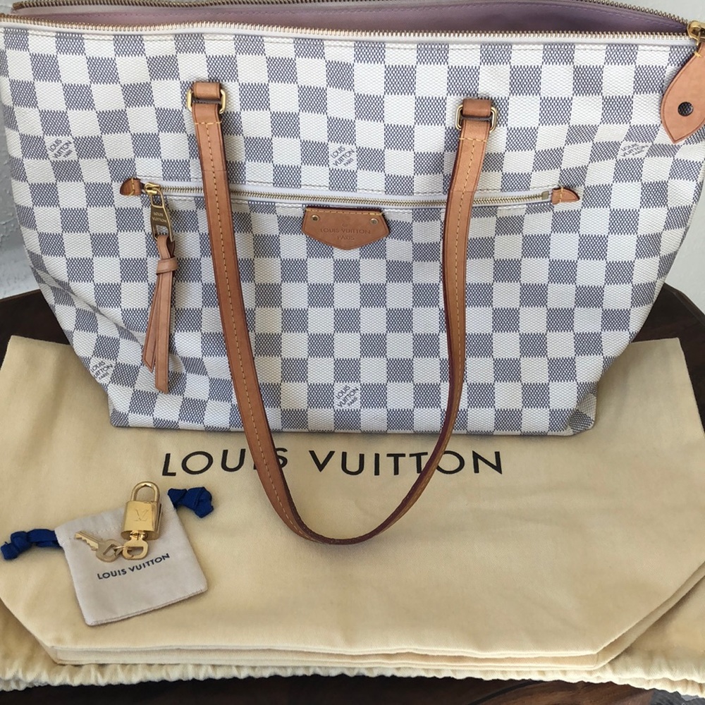 Authentic Louis Vuitton Iena MM-Damier Azur Canvas